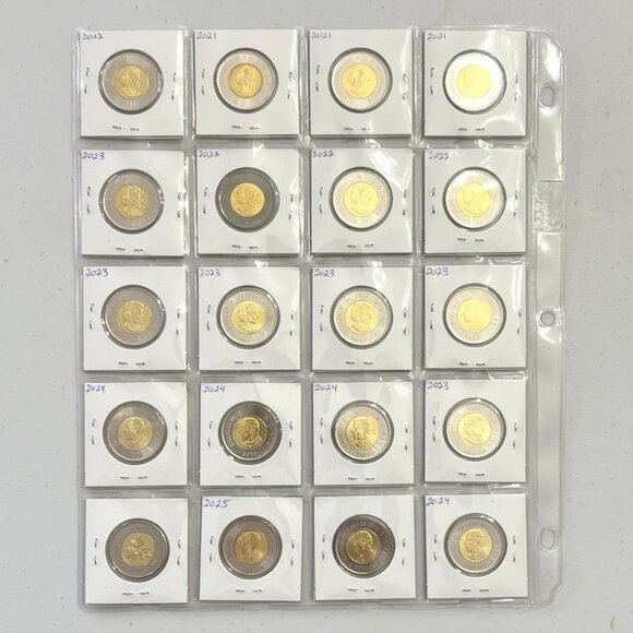 Comprehensive Set of 79 1996 to 2025 Canada $2 Toonie Coins + Bonus Test Token! - Picture 10 of 16
